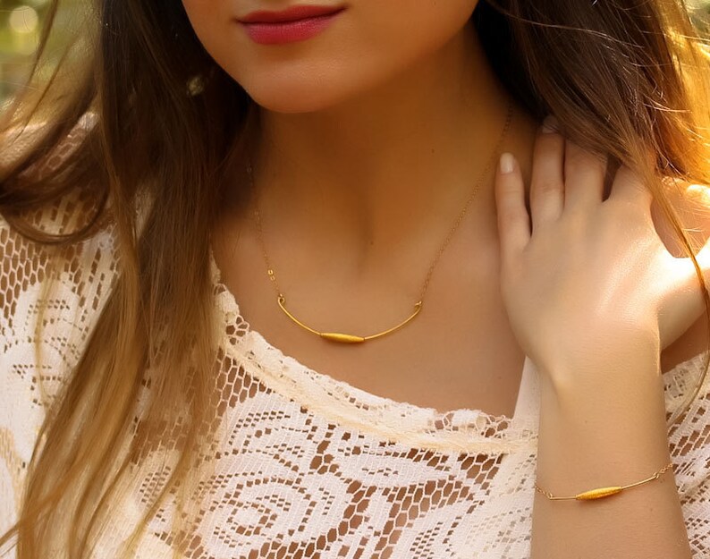 Bar necklace 14k gold filled necklace Gold Bar necklace Bridesmaid necklace Layered necklace Wedding jewelry|Liriope