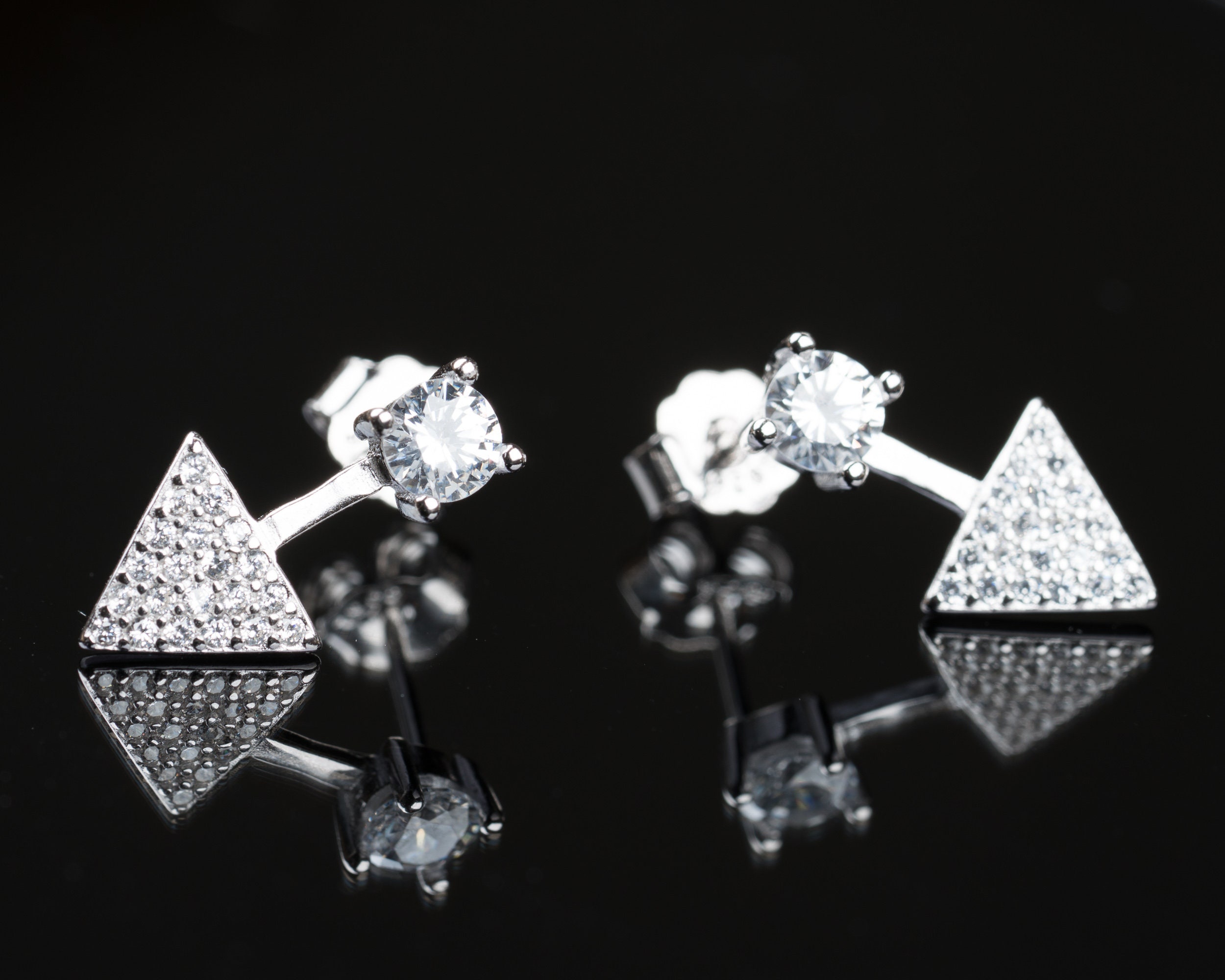 Swarovski triangle stud earrings Clearance