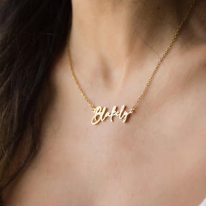Collar con nombre personalizado, collar personalizado de oro de 18 quilates, collar con nombre de regalo, collar con nombre impermeable, regalo navideño para madre, regalo