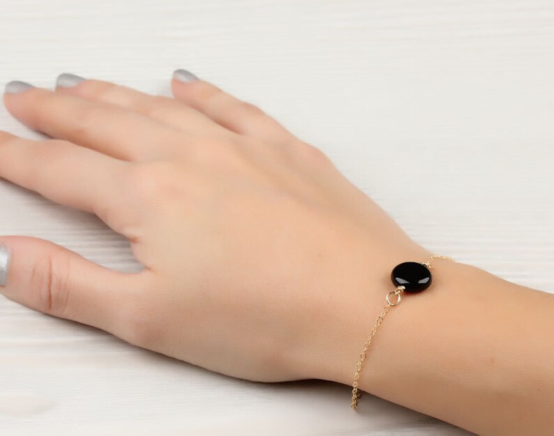 Onyx Bracelet Black Onyx Bracelet Black Bridesmaid Jewelry Etsy