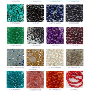 Customize your bracelet or your necklace with a gemstone / birthstone Custom necklace /bracelet with natural stone ADD a gemstone0001GM image 3