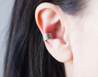 Pendientes de plata de ley con forma de concha: Pendientes bohemios para orejas sin perforación