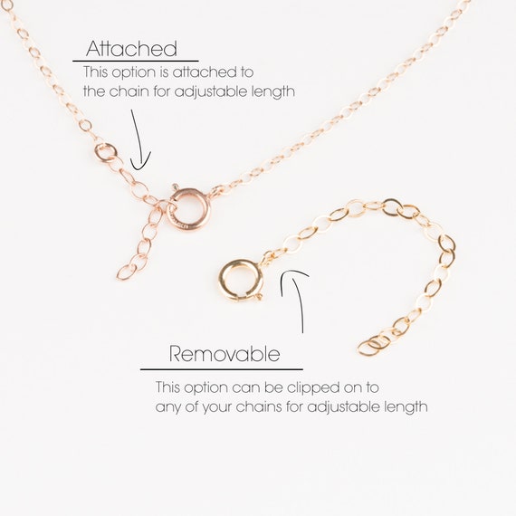 Adjustable Chain Extender: Sterling Silver, Gold Filled Jewelry