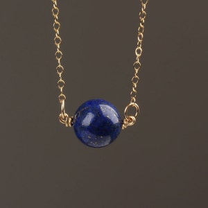 Lapis necklace / Lapis Lazuli necklace / Blue goldstone necklace / Lapis pendant / Gemstone necklace / Dark blue necklace / Wedding | Nomia