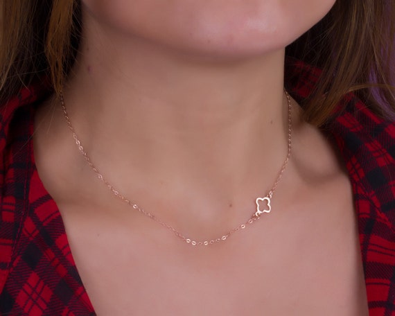 Clover Necklace / Rose Gold Clover Necklace / Tiny Clover 