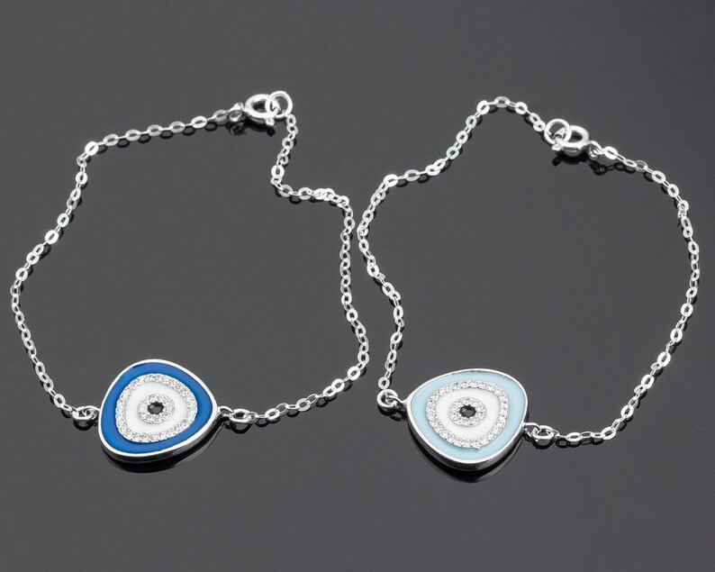 Sterling Silver Evil Eye bracelet Greek Jewelry Evil Eye Etsy