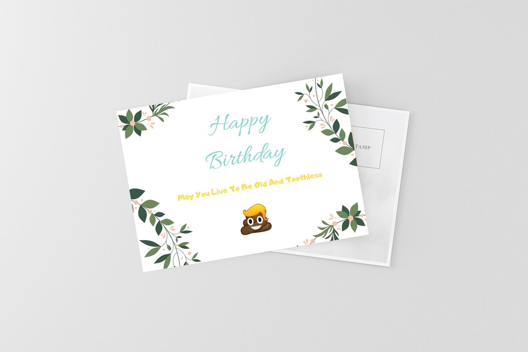 Funny Poop Emoji Birthday Card - Etsy