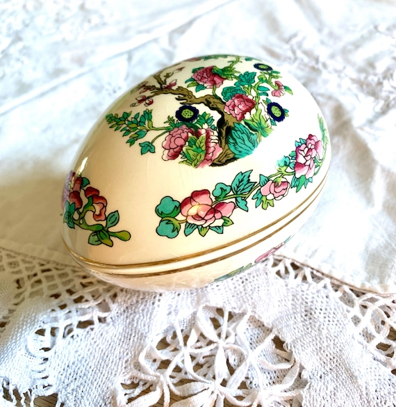 Rare Lord Nelson's Pottery Decorative Ceramic Egg-Shaped Trinket Pot