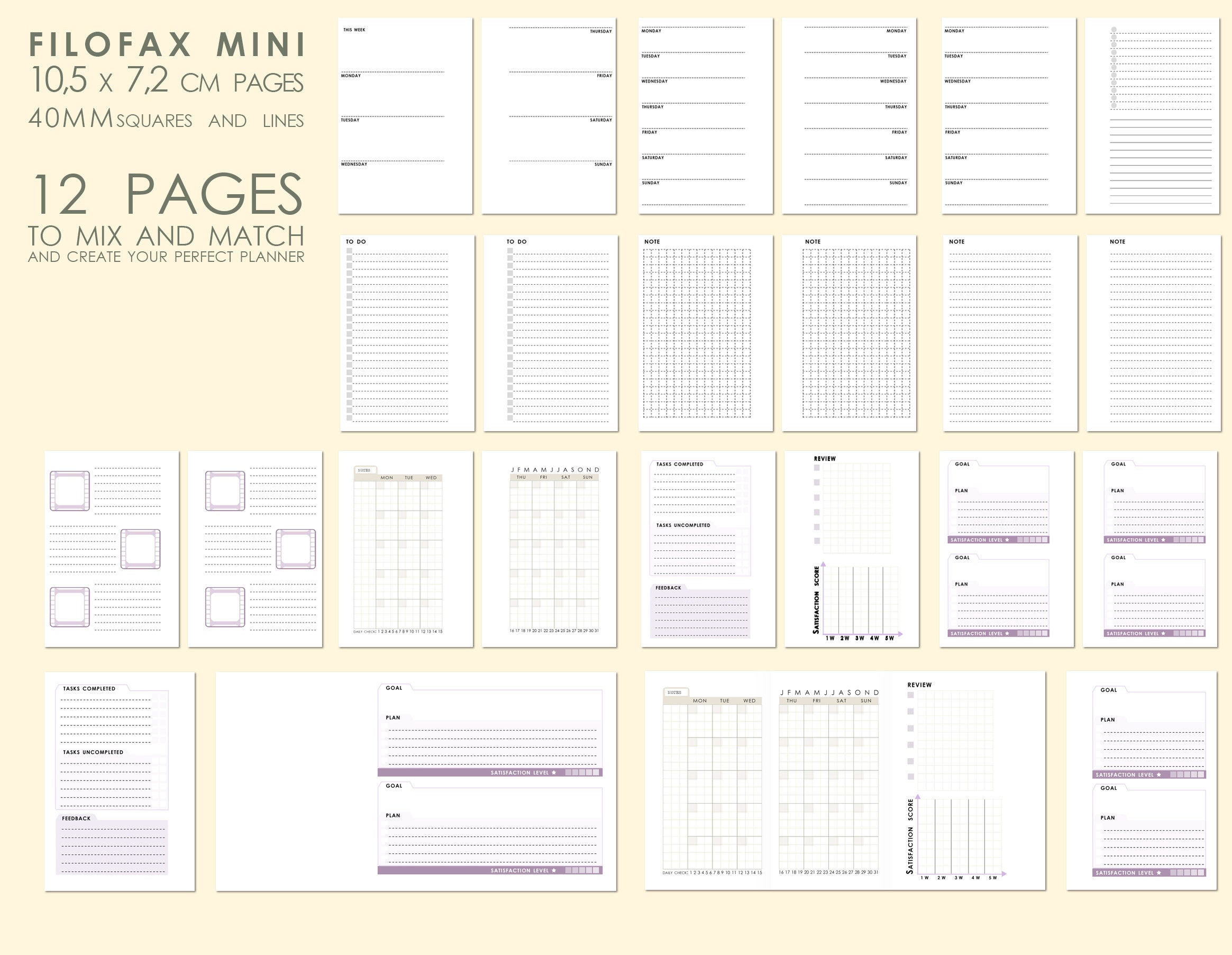 Printable Agenda Pack MINI size