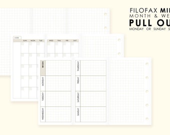 Printable months&weeks Pull Out _ MINI size