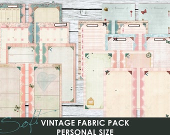 Soft Vintage fabric _ Planner Pack in PERSONAL size