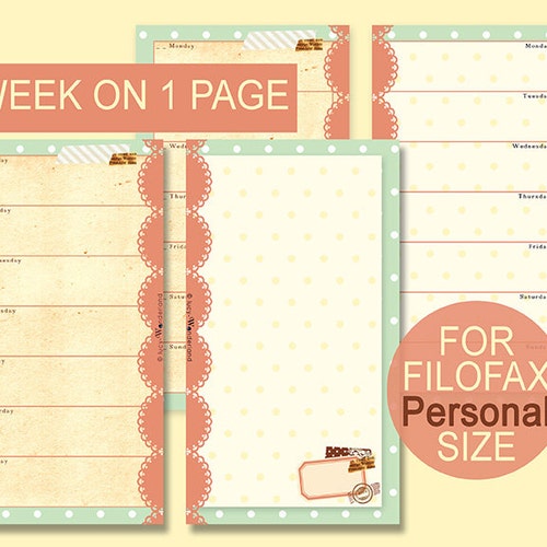 Printable Journal Pages for Filofax Personal Size - Etsy
