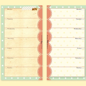 Week Planner on 1 Page Printable for Filofax Personal Size - Etsy