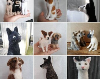 Terrier Dog Felted Wool SculptureOrnament