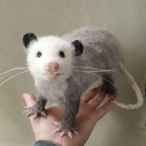 Opossum Needle Felted Wool Sculpture