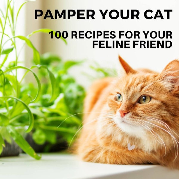eBook - 100 Cat treat recipes - Pamper your cat 104 page eBook - recipes for felines - homemade cat treats - cat food recipes eBook