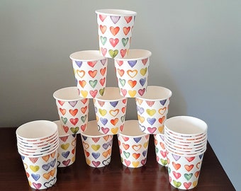 50 Heart 3oz/89ml mini cups - kids party cups - wedding mini cups - kids snack cups - mini party cups - mini treat/candy cups - baby shower