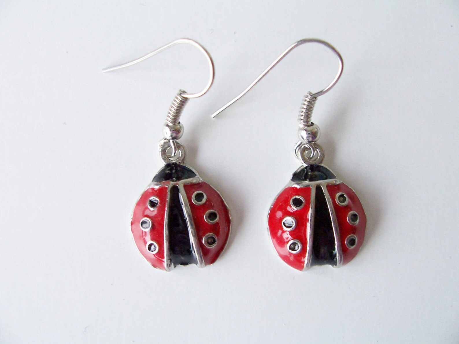 Ladybug Metal Earrings Ladybug Earrings Ladybug Jewelry Etsy