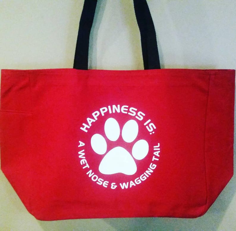 Dog Paw Print Tote Bag Dog Themed Gift Polyester Tote Bag Etsy