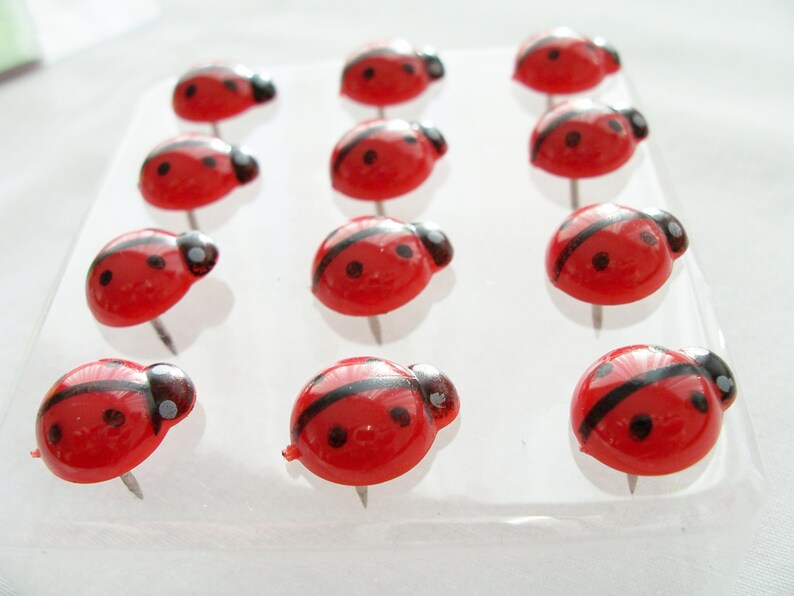 12 Luxury Ladybug push pins/thumb tacks ladybug accessories Etsy