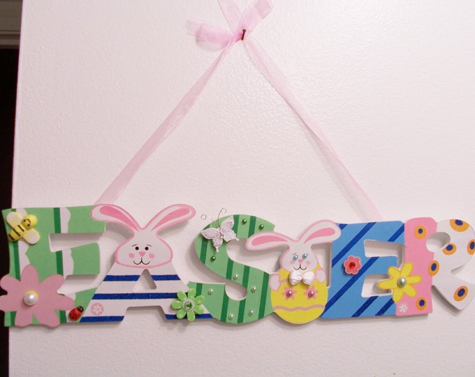Easter Decorative Hanging Wooden Sign Wall Decoration Etsy