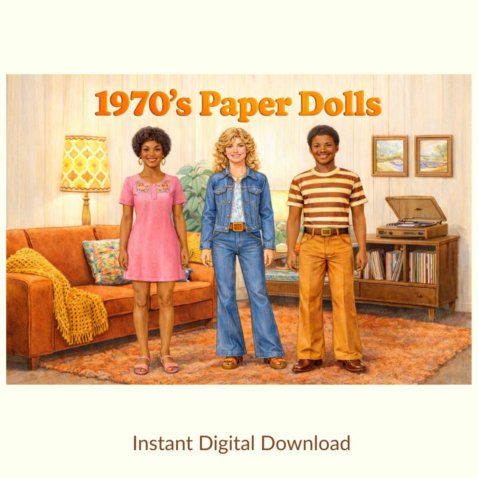 Digital - 1970's Paper Doll Printables, Vintage Style, Nostalgic Kids ...