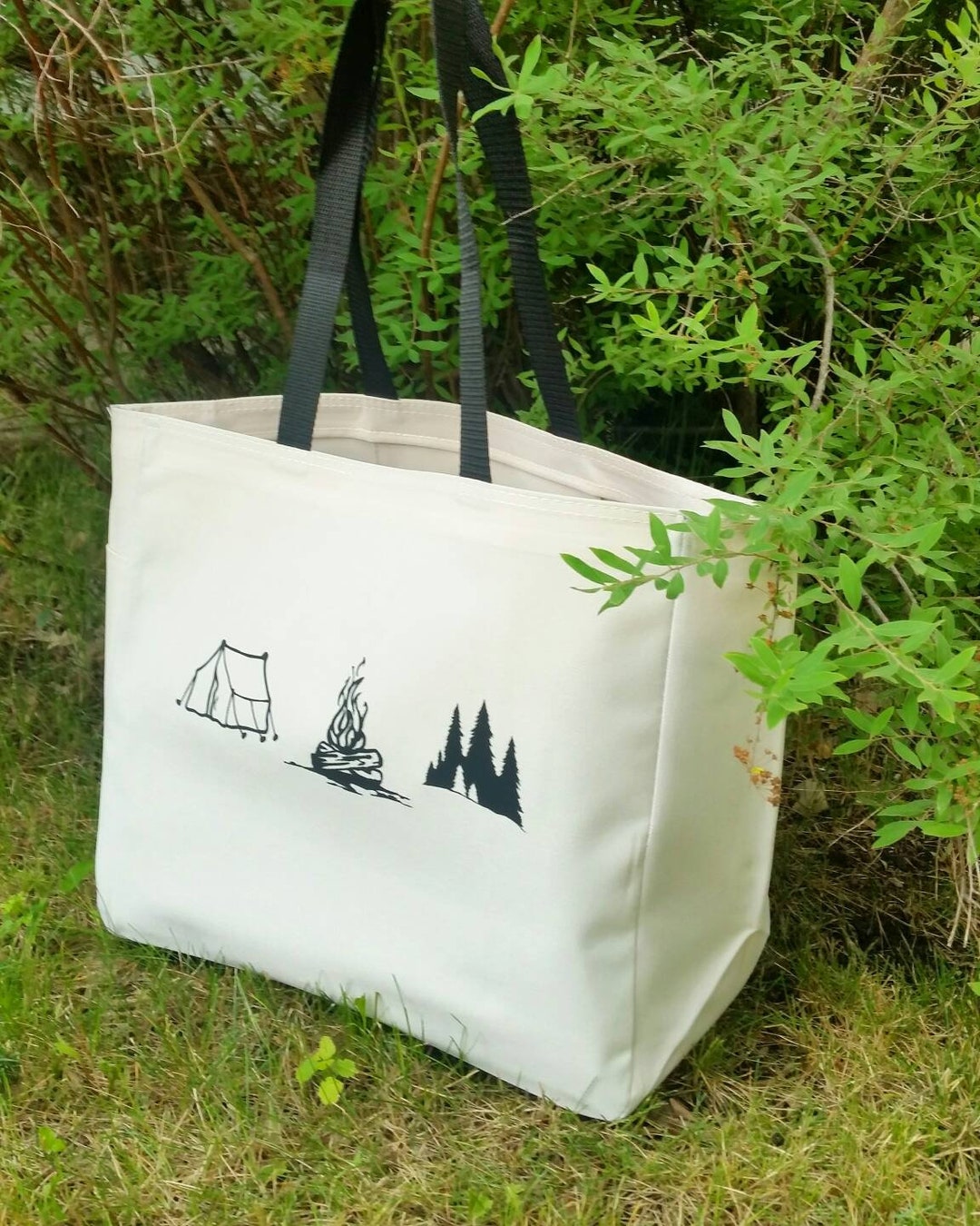 Outdoors Camping Themed Tote Bag Camping Themed Gift Polyester Tote Bag