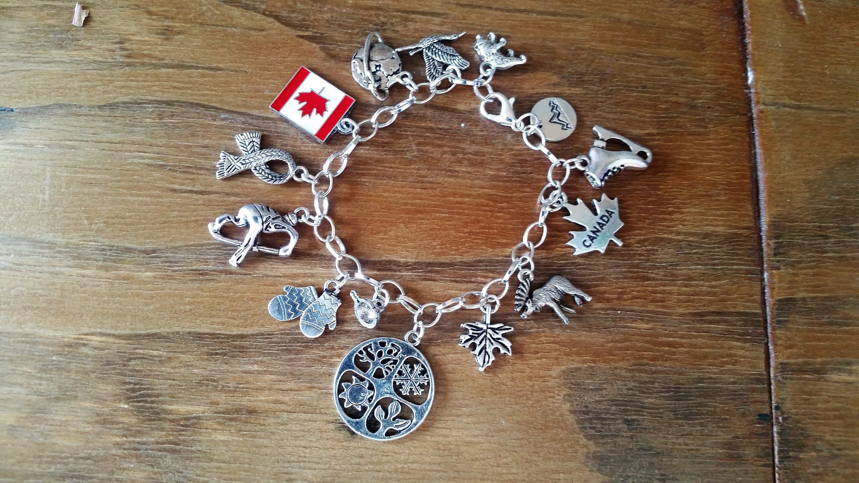 Canada themed charm bracelet Canadian charm bracelet/jewelry Etsy