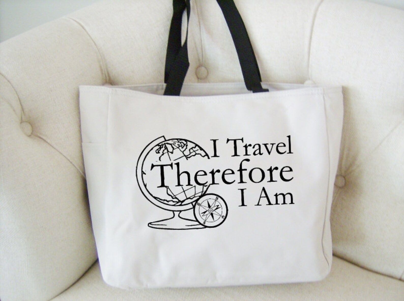 Travel Tote Bag Travel Themed Gift Polyester Tote Bag Etsy