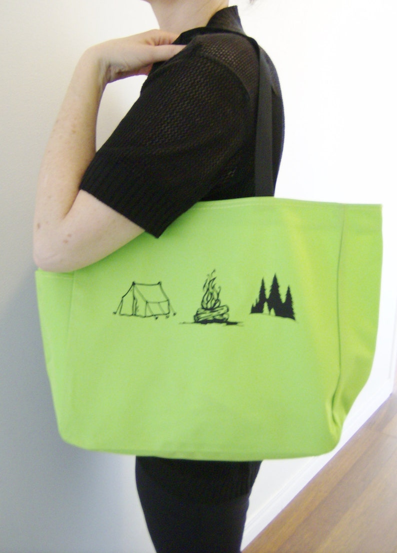 Outdoors Camping Themed Tote Bag Camping Themed Gift Etsy