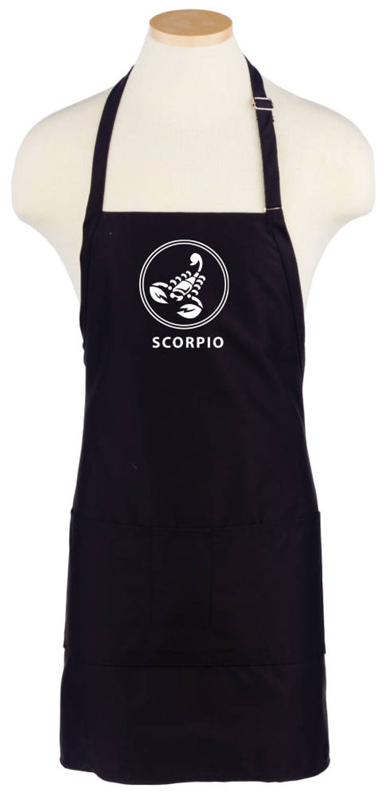 classic chef quality kitchen apron Scorpio zodiac bib apron horoscopesun sign cotton apron cookingbakingBBQ apron