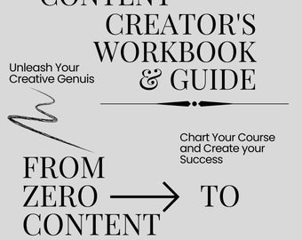 eBook - Content Creator's Workbook and Guide - exercises/first steps/your why/passions/interests/branding/audience/content plan/PLR