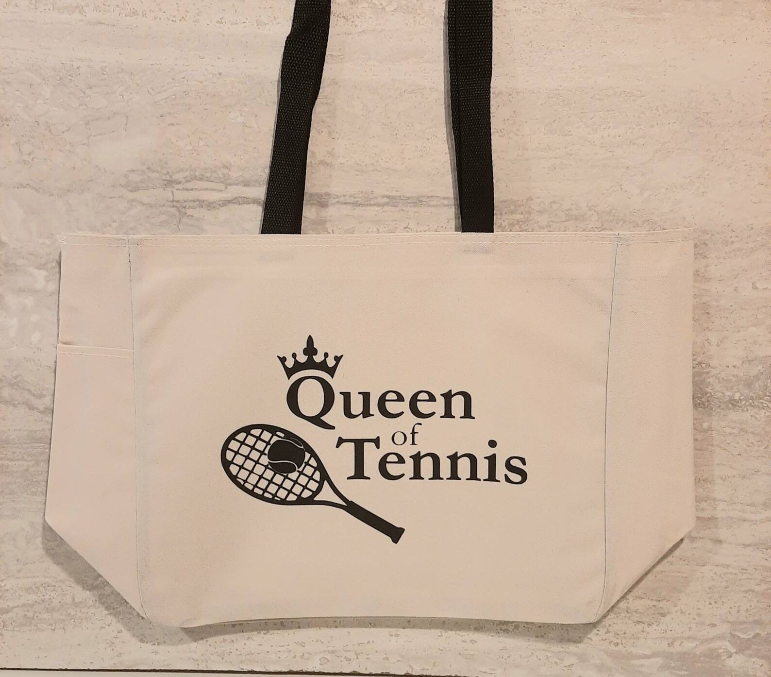 Tennis Themed Tote Bag Tennis Gift Polyester Crafting Tote Etsy