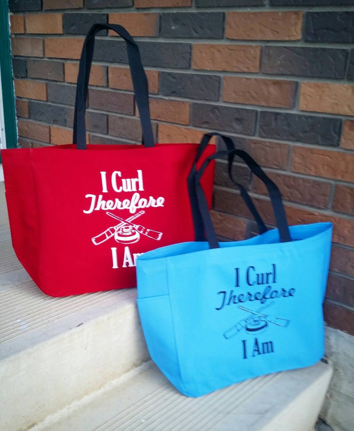 Curling Themed Tote Bag Curling Themed Gift Polyester Tote Etsy Canada