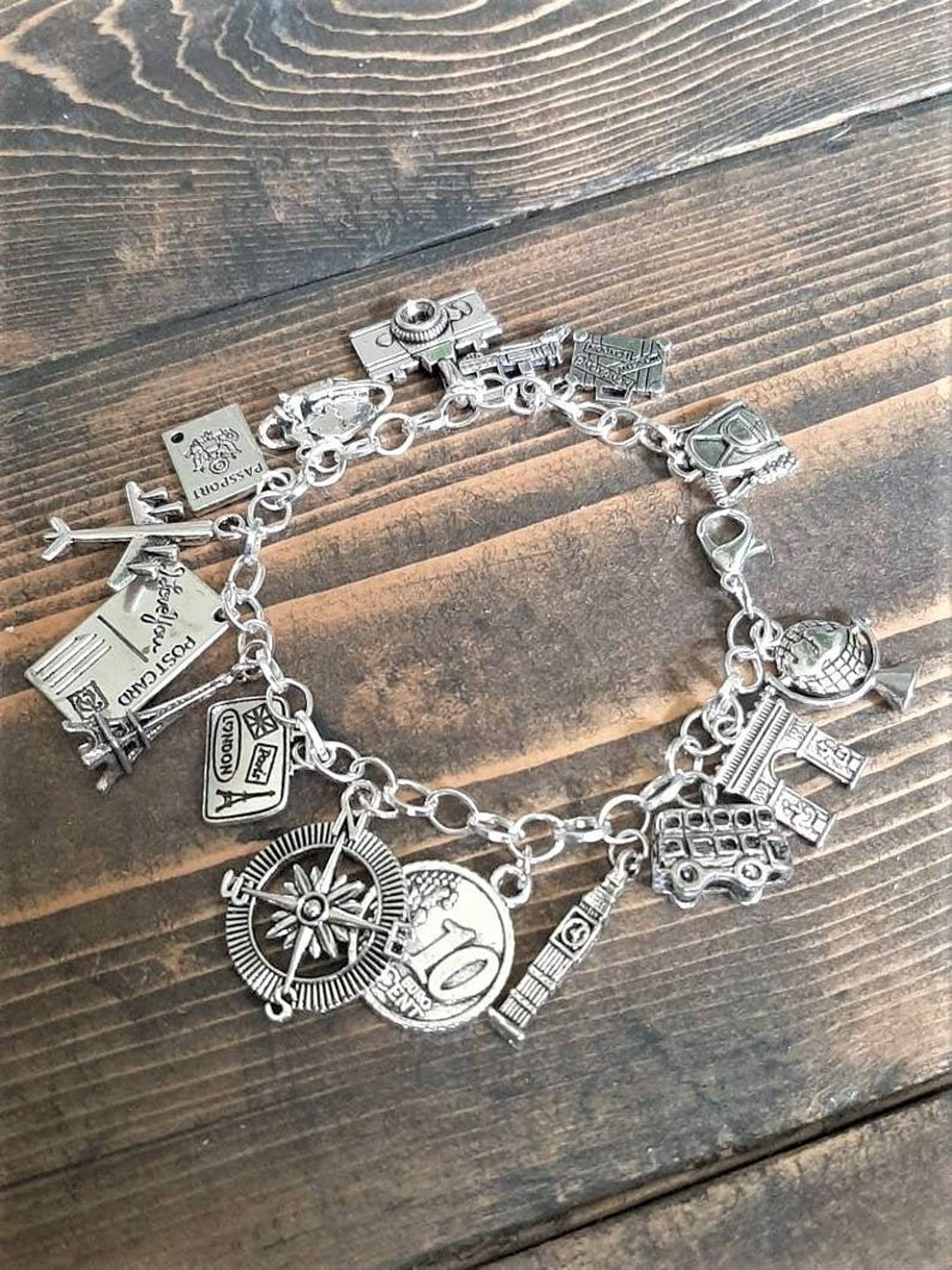 Travel Charm Bracelet Metal Travel Adventure Charm Bracelet Travel