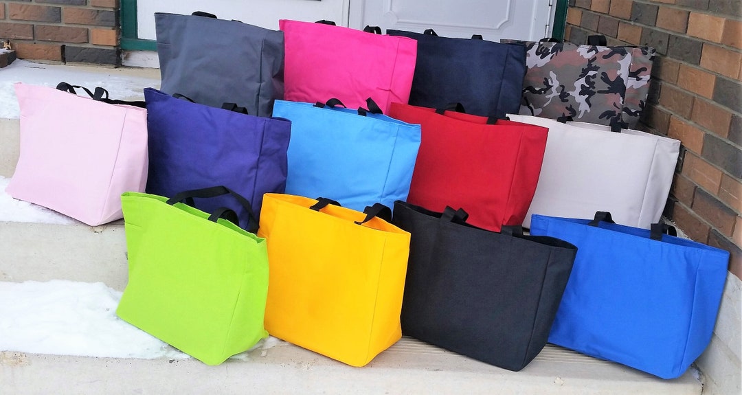 Blank Polyester Tote Bag Durable Strong Crafting Tote With Web Handles ...