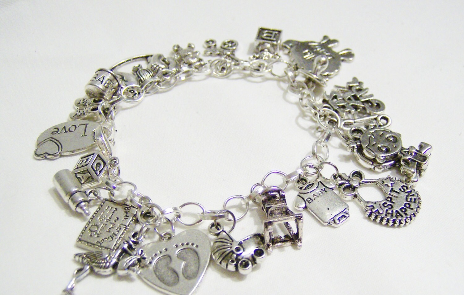Baby Girl Themed Charm Bracelet Charm Bracelet Baby Themed Etsy