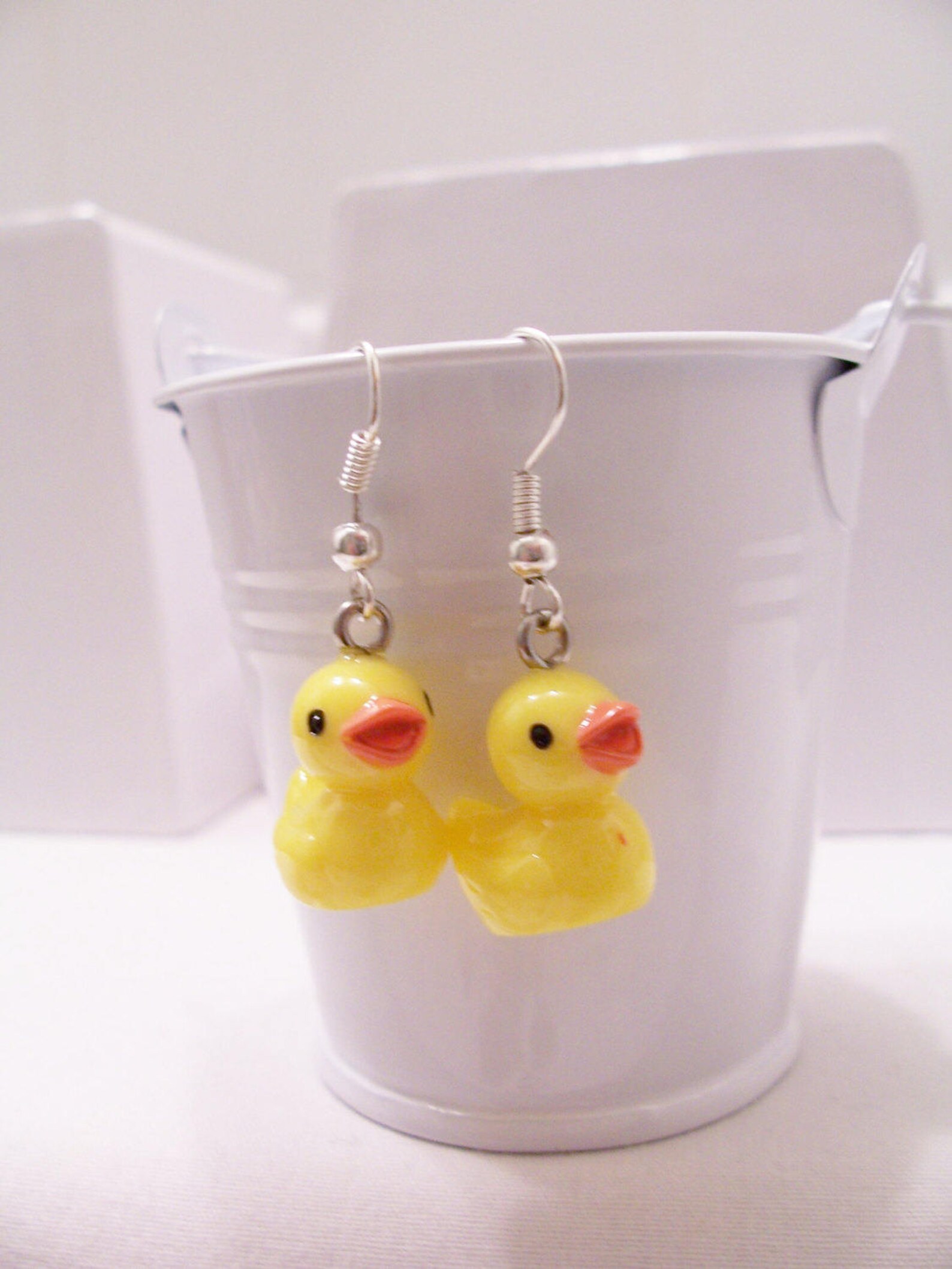 Yellow plastic ducky earrings mini rubber ducky earrings Etsy