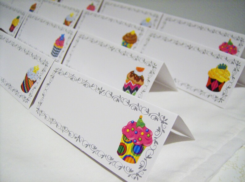 Clearance 20 Cupcake Seating Place Name Cards Cupcake Etsy