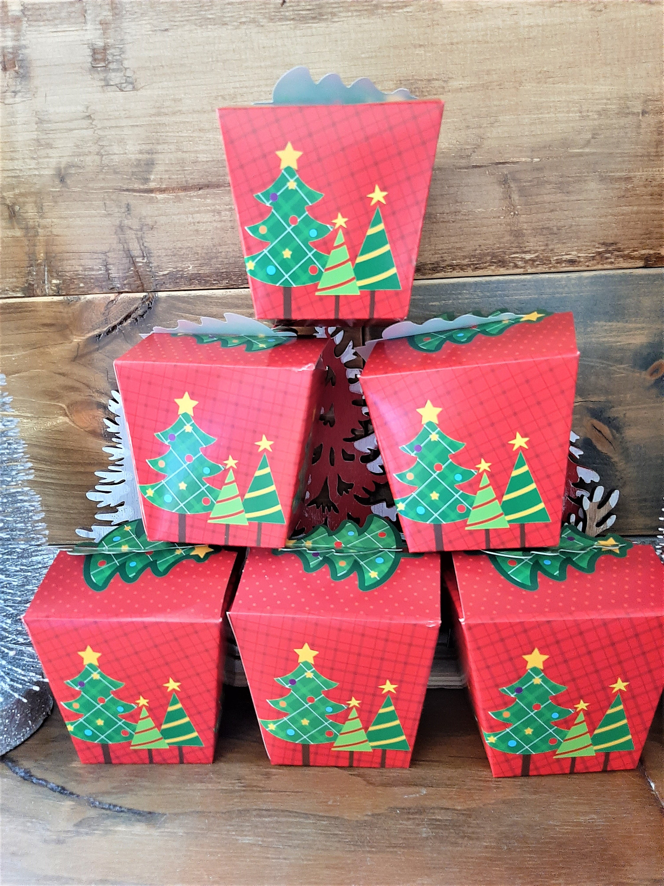 12 Christmas tree goody boxes Christmas treat boxes party | Etsy