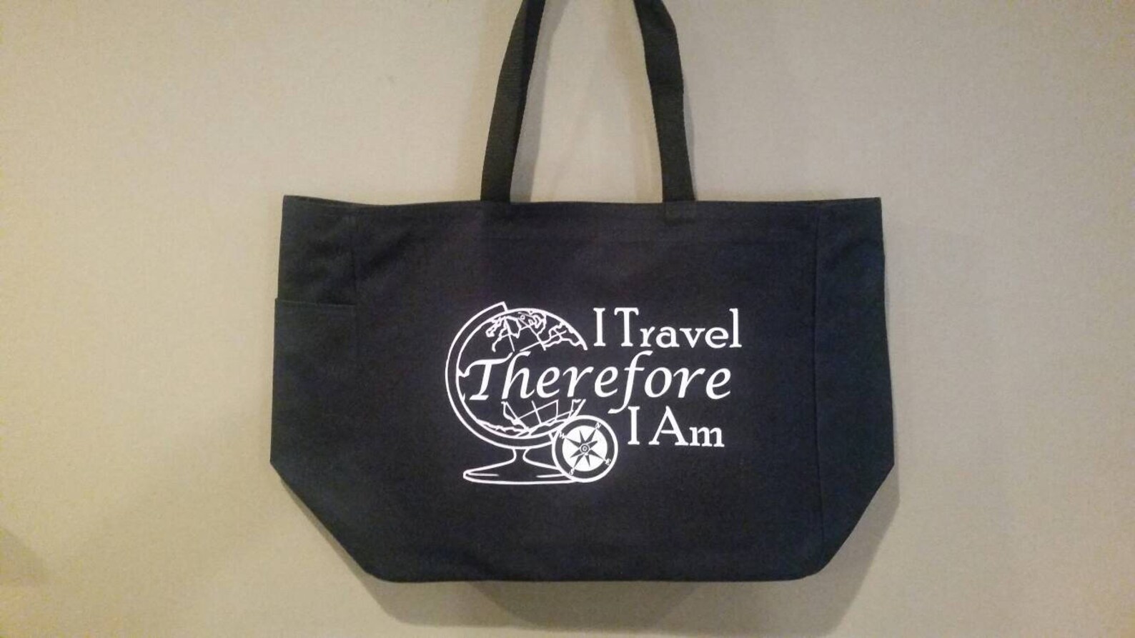 Travel Tote Bag Travel Themed Gift Polyester Tote Bag Etsy