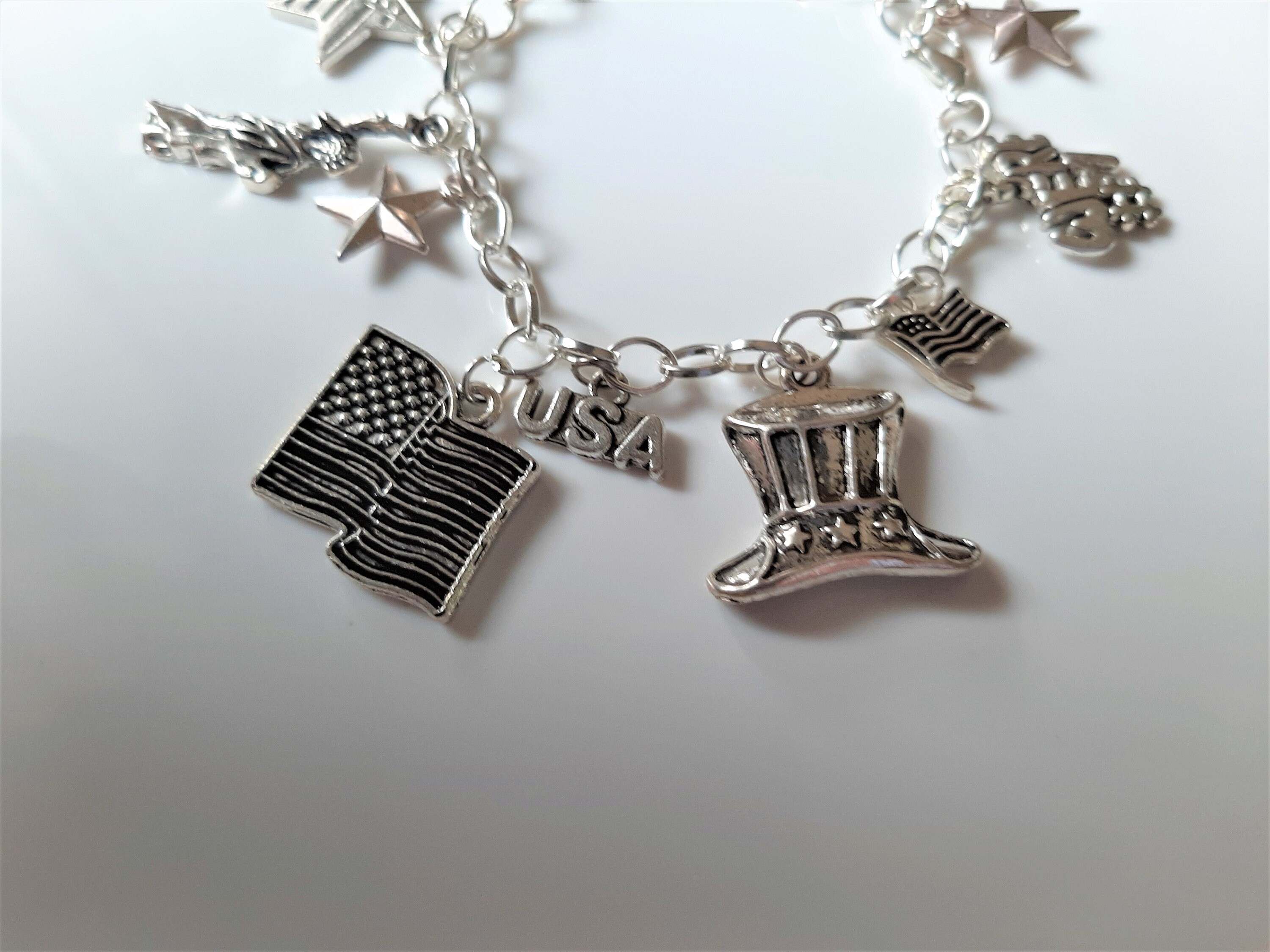 America/USA charm bracelet American charm bracelet/jewelry Etsy