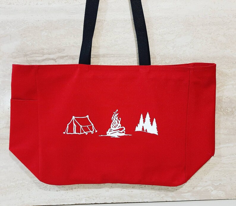 Outdoors Camping Themed Tote Bag Camping Themed Gift Etsy