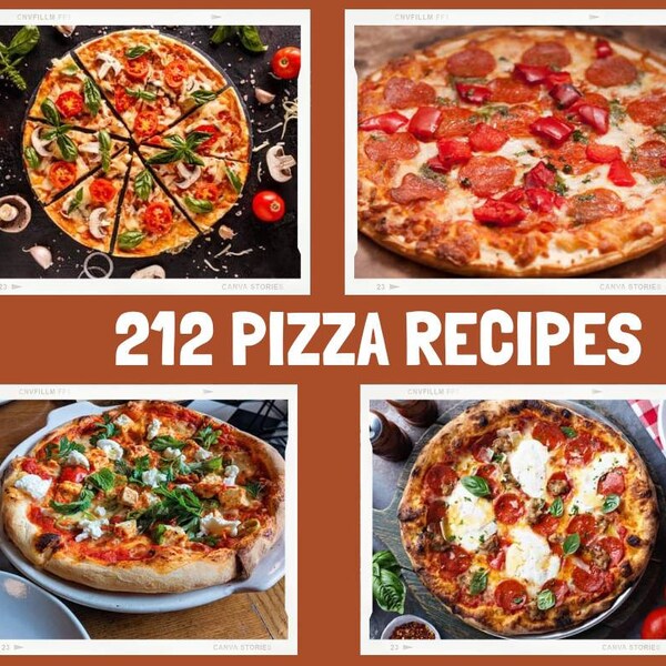 eBook - 212 Pizza Recipes eBook -  homemade pizza dough/pizza crust/pizza sauce - stuffed/classic/zesty/low-carb/hot/sweet - making pizza