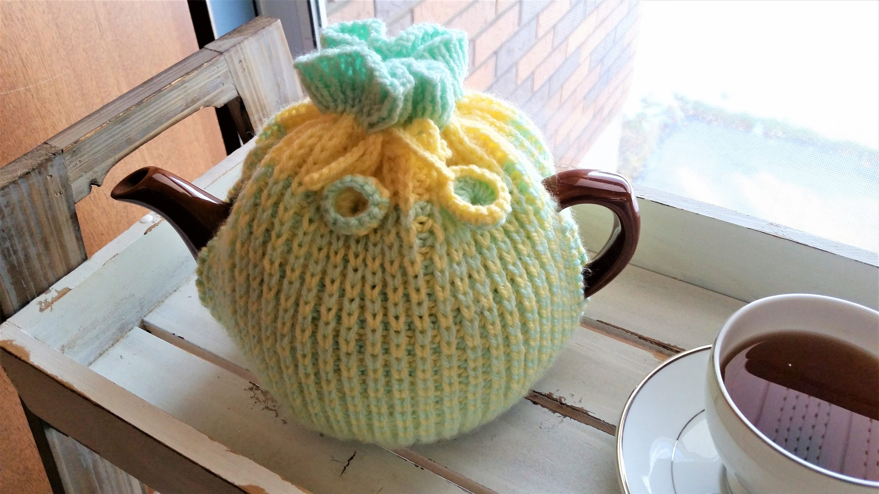Knitted tea cozy yarn teapot cover knitted teapot cozy Etsy