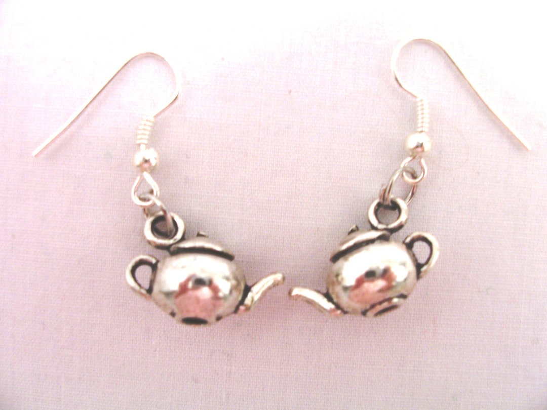Metal Teapot Charm Earrings Teapot Earrings Teapot Charm Etsy