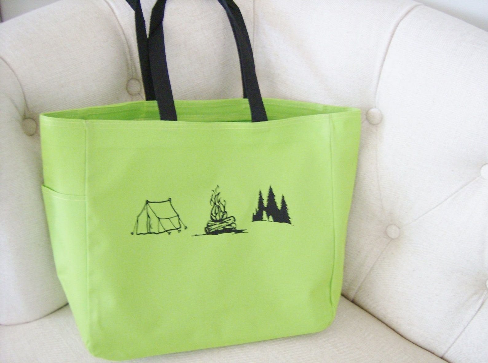 Outdoors Camping Themed Tote Bag Camping Themed Gift Etsy