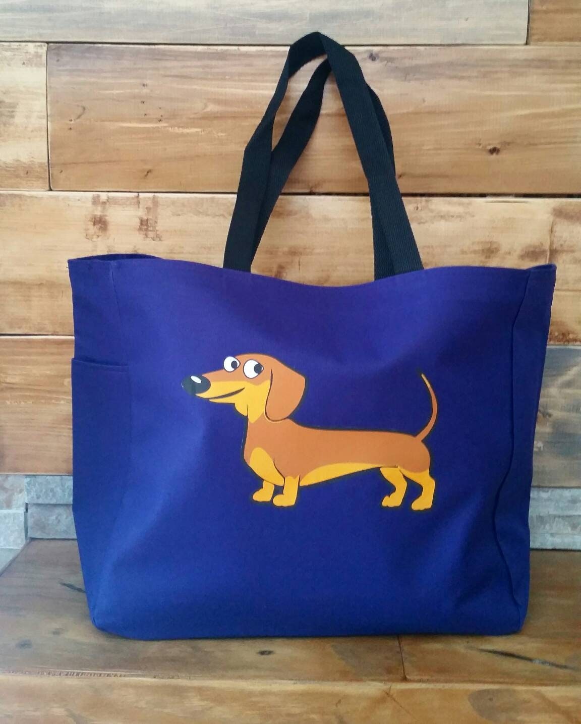 Dachshund themed tote bag dog themed gift polyester Etsy