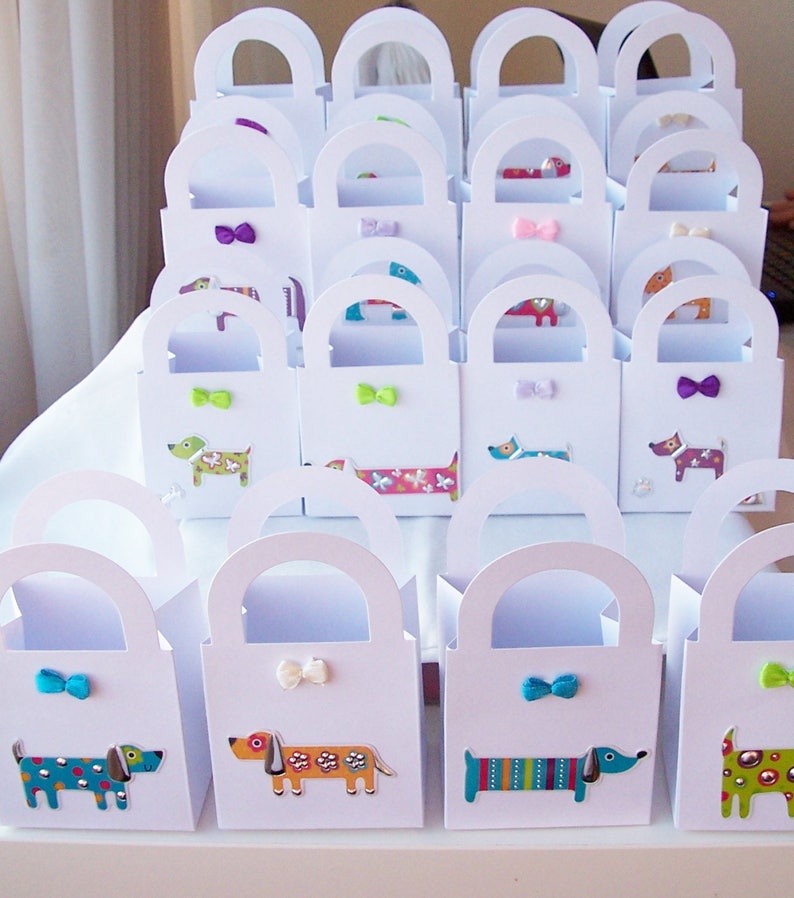 12 Dog Themed Party Favour Boxes Gift Boxes Birthday/baby Etsy Canada