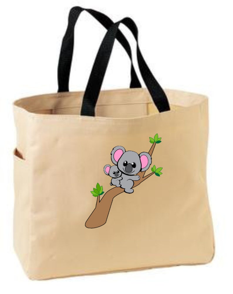 Koala design tote bag koala themed gift polyester tote bag Etsy